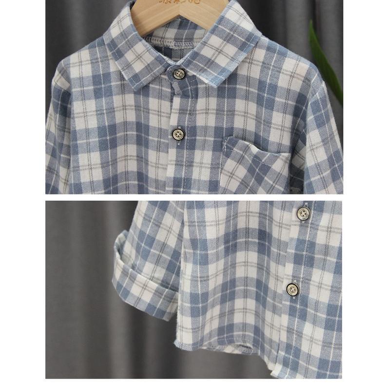 Awet Kemeja Anak Laki Laki Import Motif Kotak 2 Warna Fashion Korea Import Atasan Lengan Panjang Gro