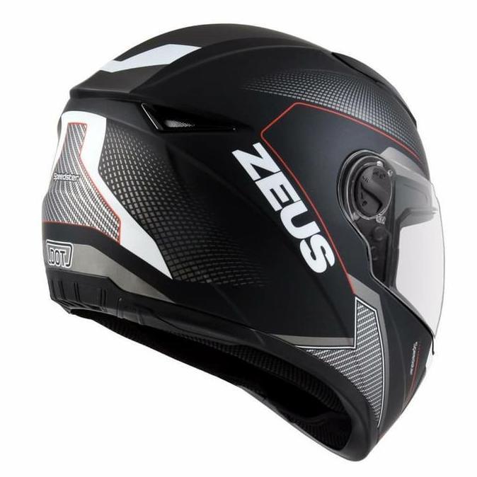 ZEUS 811 matt black doff red hitam dop helm fullface M L XL nolan agv