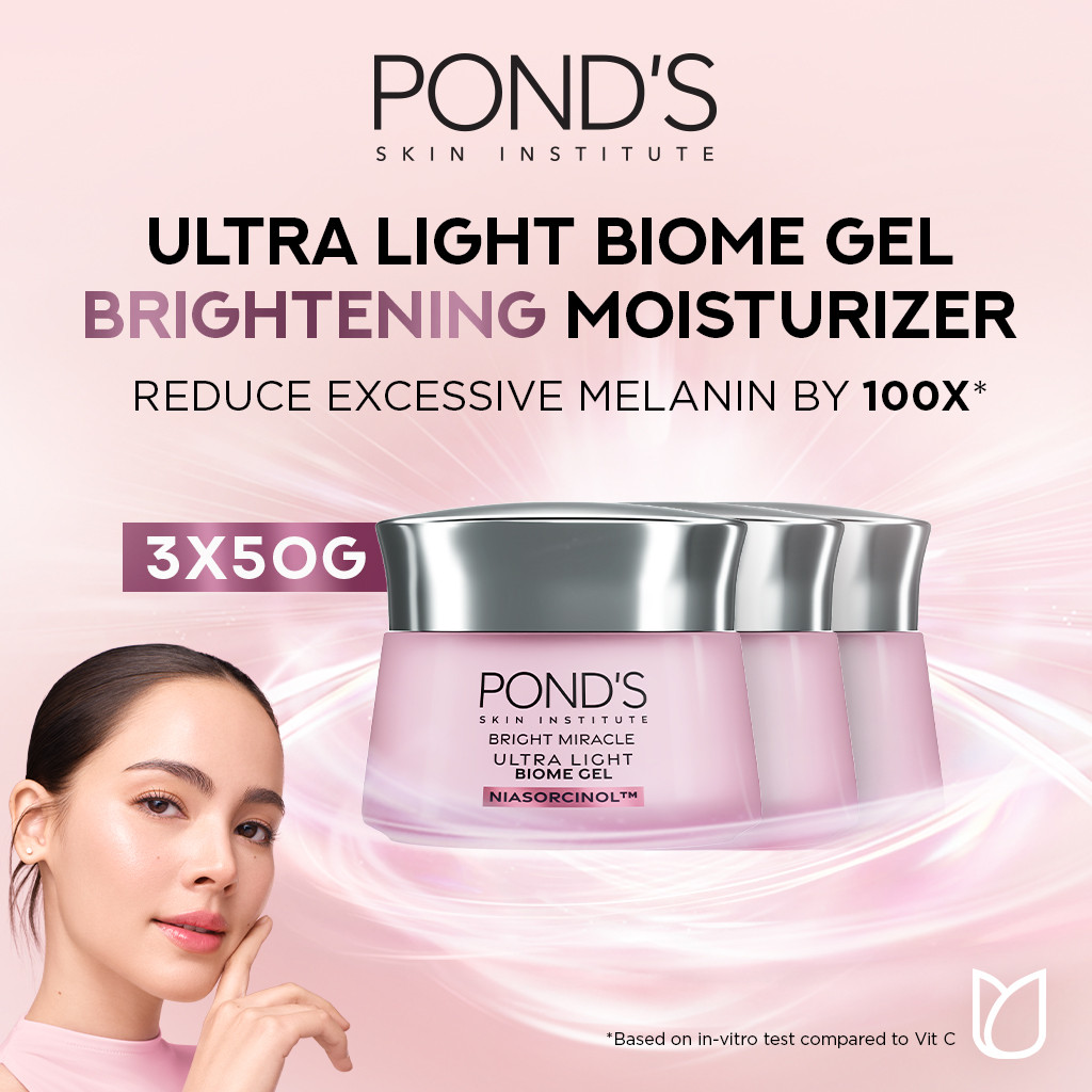 PONDS HYDRA MIRACLE ULTRA LIGHT BIOME GEL - BRIGHTENING MOISTURIZER GEL 50GR Multipack
