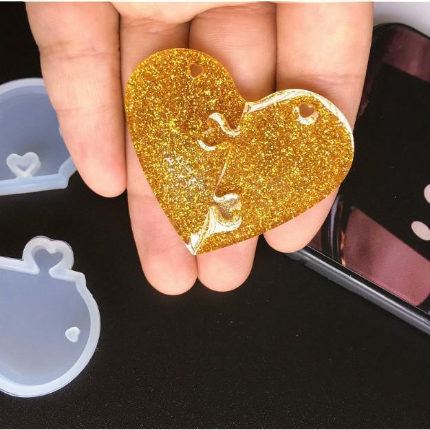 (Ready) Cetakan Liontin Couple Love Cetakan Resin Cetakan Orgonite Silicone Pendant Mold Bestseller
