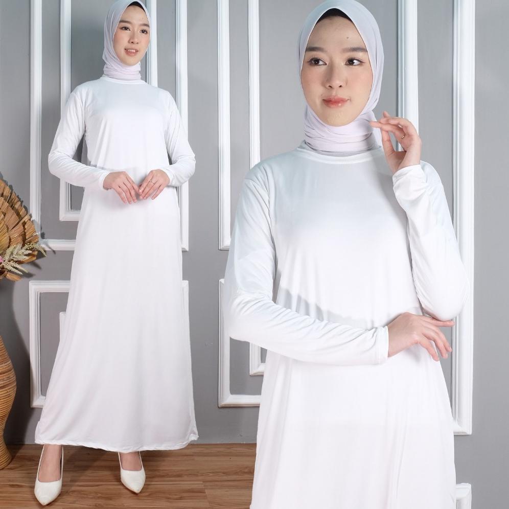 Manset gamis Putih Polos - Manset gamis hitam polos - manset gamis wanita polosan Dress Muslim  puti
