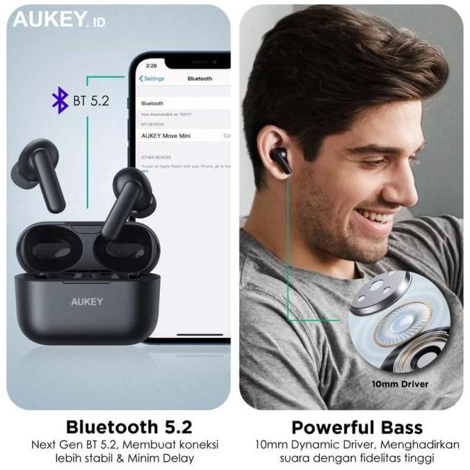 AUKEY TWS Bluetooth True Wireless Earphone IPX5 4G Earbuds EP-M1S