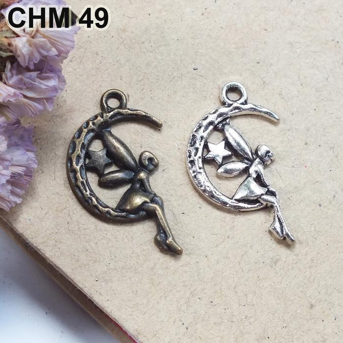 (Ready) Liontin Peri Bulan Charm Peri Bandul Logam Mainan Kalung Anting Gelang Bestseller