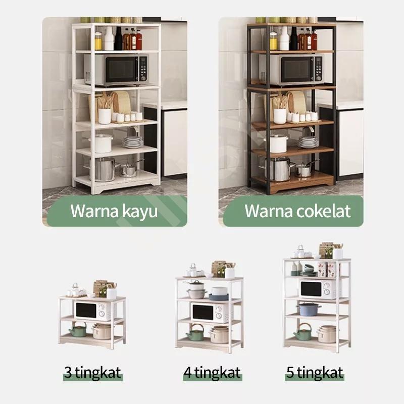 Rak Dapur Kayu Rak Microwave Rak Dapur Susun Minimalis