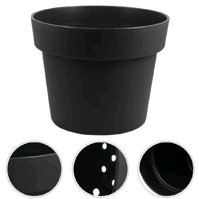 Grdx- Pot Tanaman Hitam 40Cm Tebal Pot Kebun 40 Pot Bunga Plastik Hitam 40