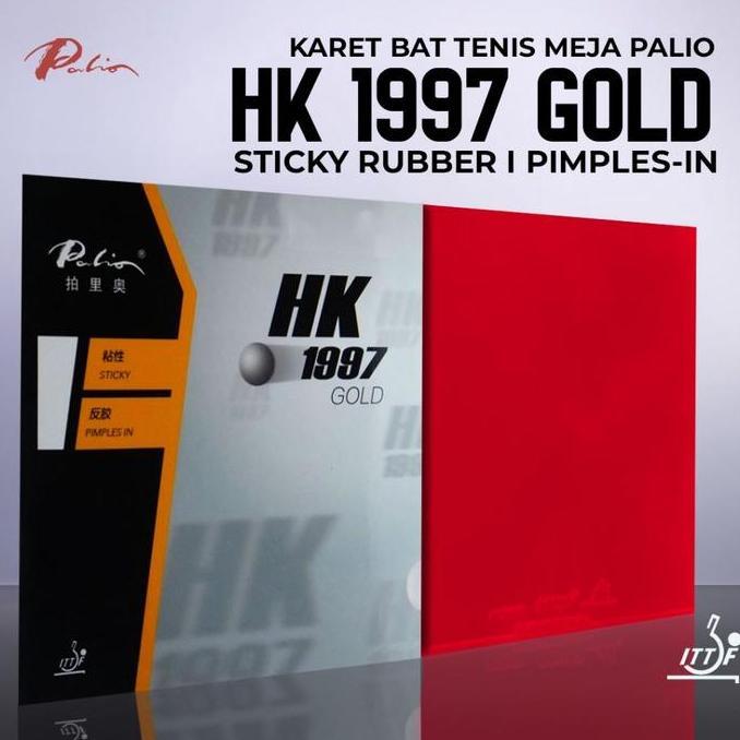 Karet Bet Pingpong Tenis Meja PALIO HK 1997 GOLD Original