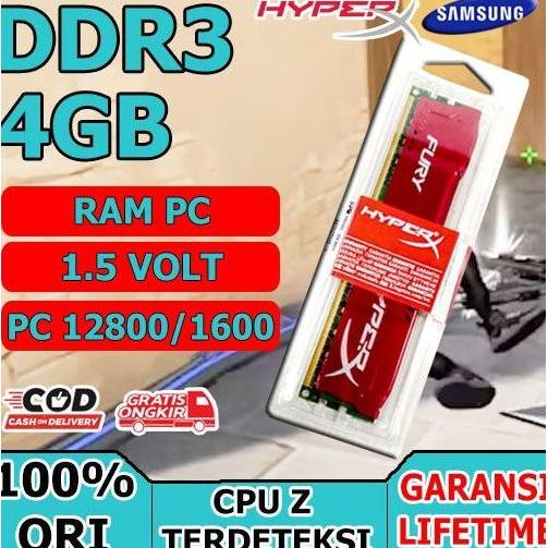 TERMURAH - RAM PC 4GB - DDR3 - 1Rx8 PC3 - 12800U MERK SAMSUNG