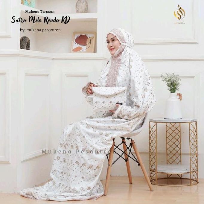 Disiniaja- (Mukena Mahar) Mukena Tarusan Sutra Milo Muslim Dewasa Mukena  Menutup Dagu Mukena  Terus