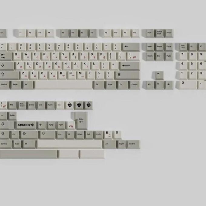 TERMURAH - Keycaps Xinghe PBT Dye Sub Cherry Korean Hangul Root Retro Colorways