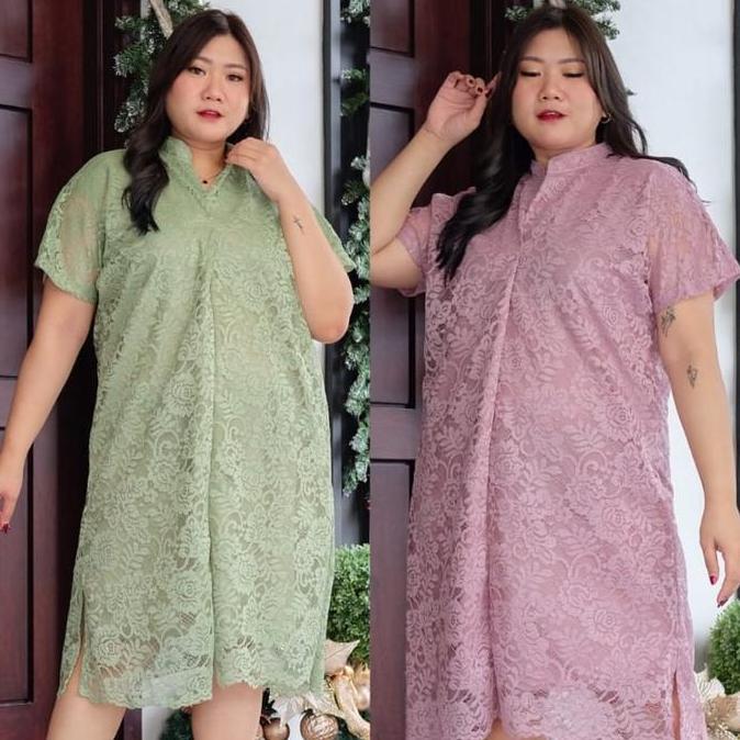 Termurah / Hot Sale Dress Brokat Cheongsam/Cheongsam Jumbo/Cheongsam Brokat Bigsize