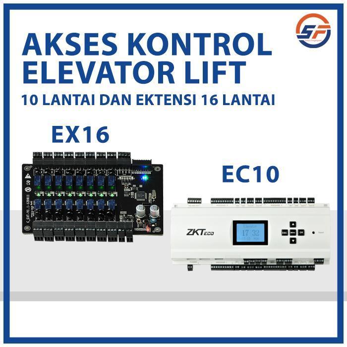 Board Kontroler Akses Kontrol Elevator Lift Zkteco Ec10 Dan Zkteco Ex16 Sensor Lift Untuk 10 Lantai