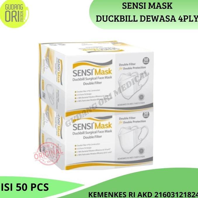 NEW Masker Sensi Duckbill Face Mask 50 pcs / Sensi Duckbill 4ply