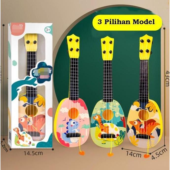 Mainan Gitar Ukulele Anak / Kado Mainan Anak Guitar Alat Musik Anak Mainan Edukasi Anak BERKOTAK Pla