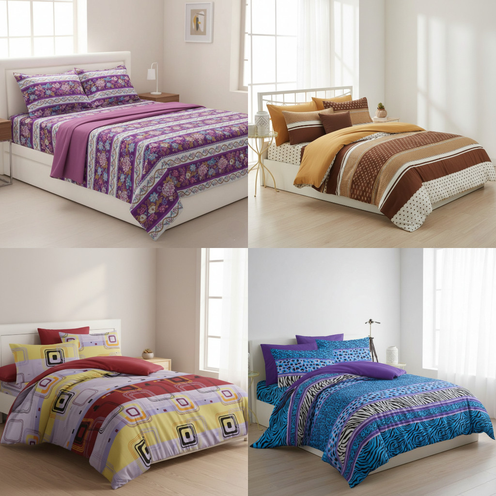 SPREI KASUR 180×200/SPREI JATFLORIDA BANTAL 4 GULING 2