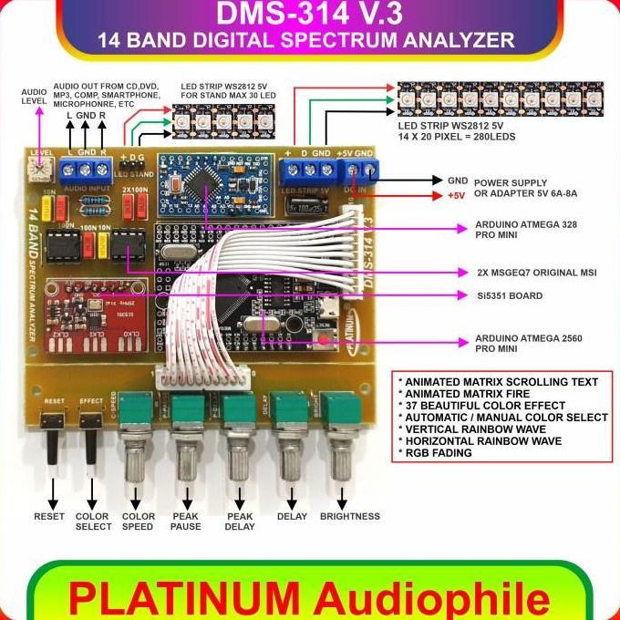 Spectrum Analyzer Modul DMS-314 V3 14 Band Music Analyzer