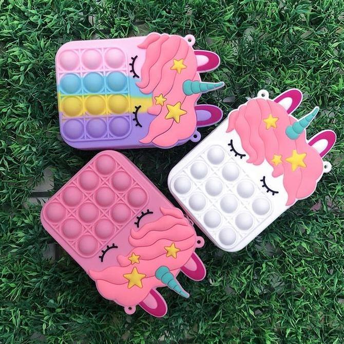 BUTTERCUP Tas Pop It Jumbo Murah Rainbow Fashion Unicorn
