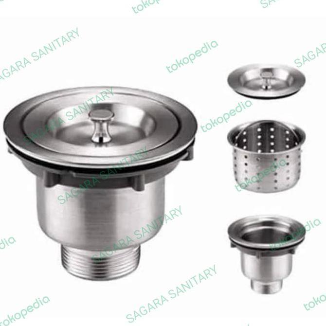 Washyt- Afur Stainless Besar / Wastafel Cuci Piring / Saringan Pembuangan Sink