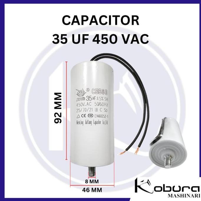 Capacitor Cbb60 Kapasitor 35 Uf 450 Vac Baut Untuk Mesin Elektromotor Kompressor Angin Portable Terb