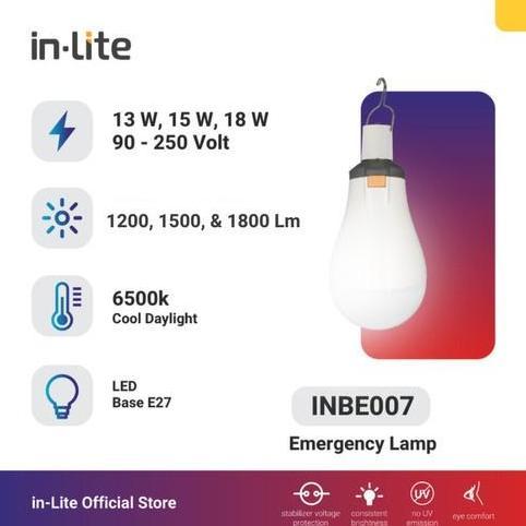 Bohlam Emergency INLITE 15W Lampu Emergency IN LITE 15 Watt