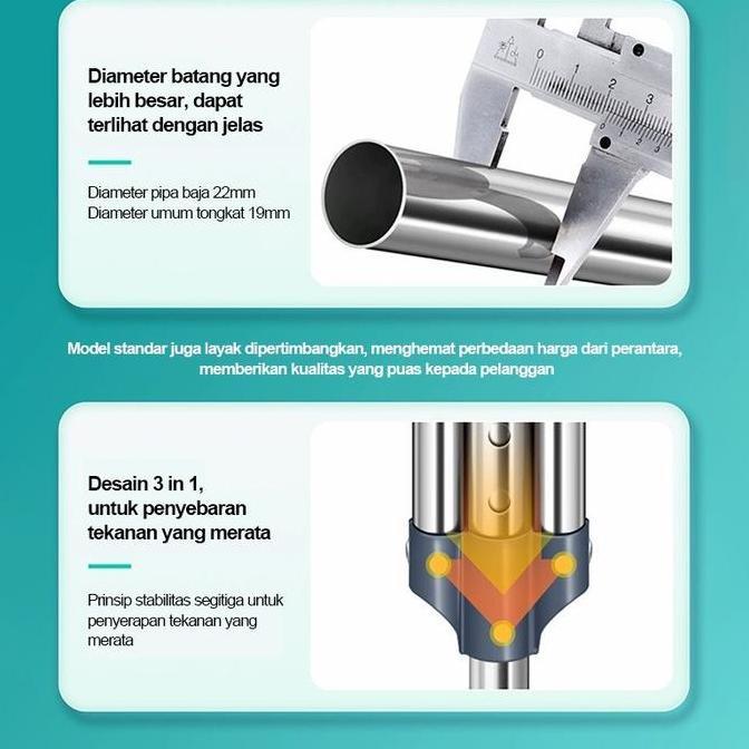 Jf Tongkat Ketiak/Tongkat Ketiak Stainless/Tongkat Bantu Jalan (Sepasang)/Tongkat Jalan/Alat Bantu J