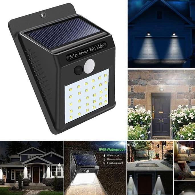Lampu Taman 30 LED Sensor Solar Emergency / Lampu Tenaga