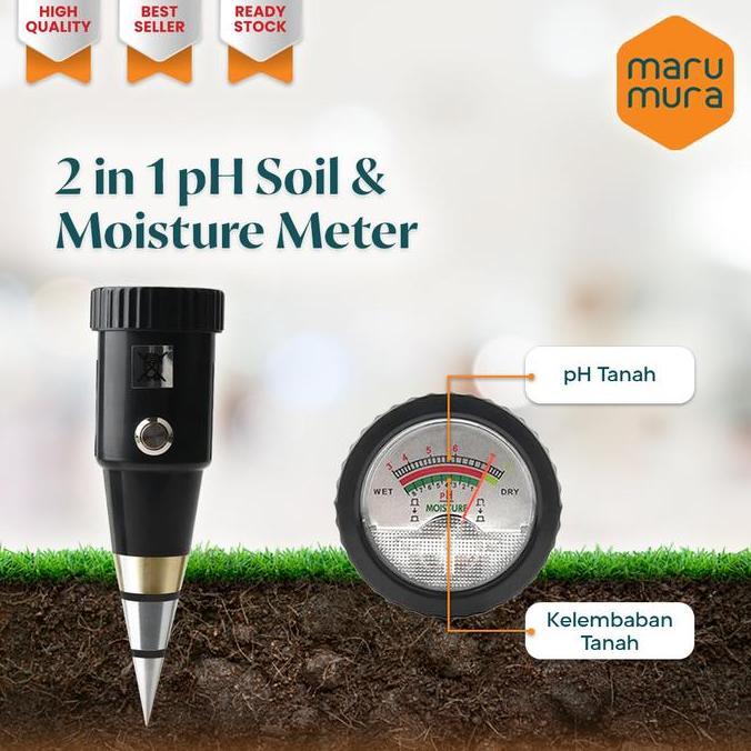Marumura Alat Ukur Ph Dan Kelembaban Tanah | Moisture Digital Tanah Ph Meter Analyzer Tester Soil Ku