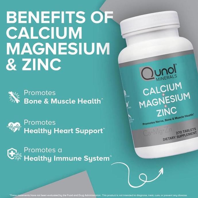 Qunol USA Calcium 3 in 1 s with Calcium, Magnesium & Zinc. Kalsium, Magnesium dan Zinc