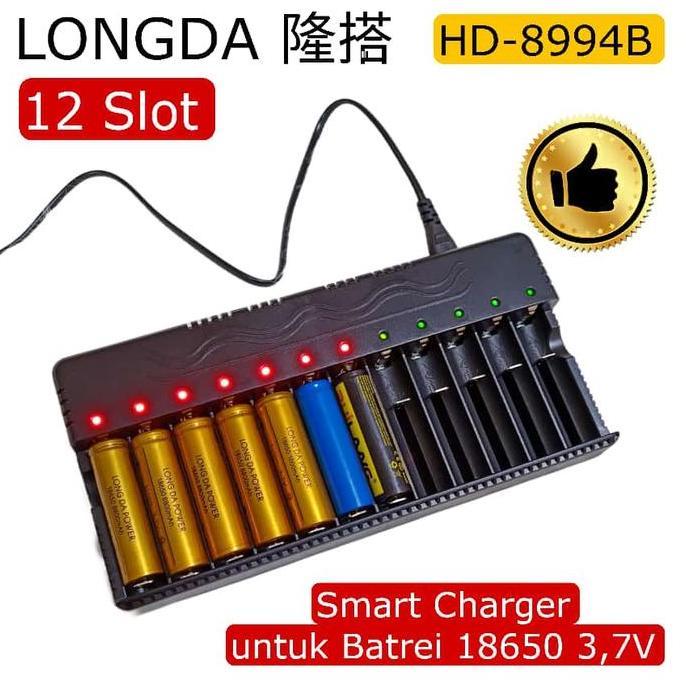Frembit- Smart Charger Batrei Lithium 18650 3,7V 12 Slot Longda Hd-8994B