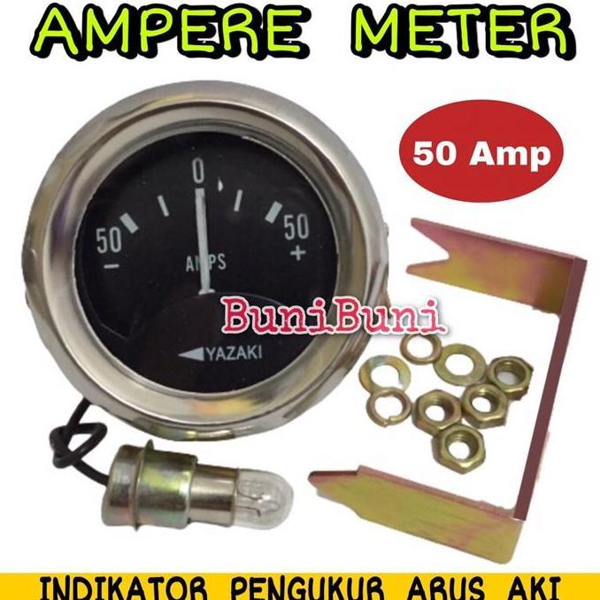 Prepare- Ampere Meter Dc / Amper Cas / Indikator Pengukur Arus Aki Mobil & Mesin Universal