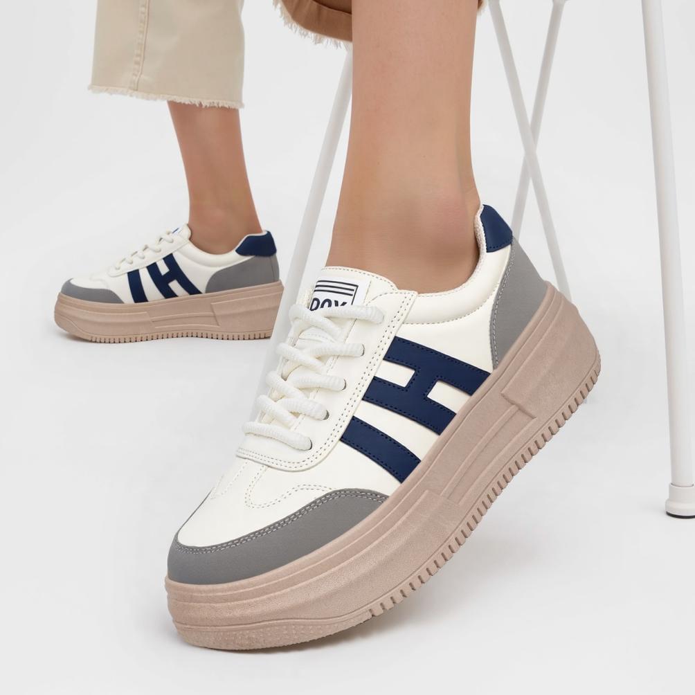 HOT SALE Sneakers DNY Sepatu Tinggi Wanita Sneakers Cewek Sepatu Kuliah Anak Perempuan DNY417