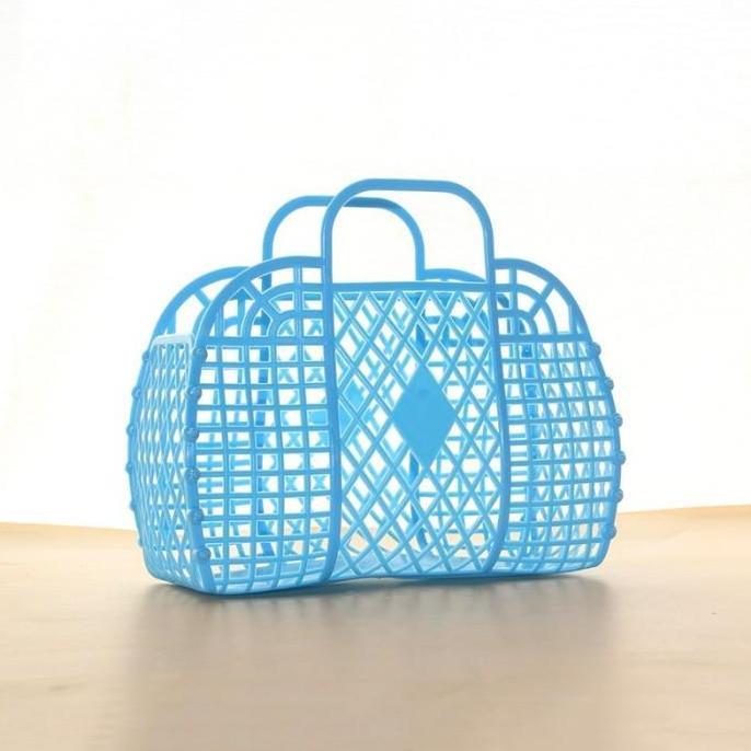 TAS KERANJANG HAMPERS TAS JIINJING PLASTIK HOLLOW JELLY KADO SORVENIR