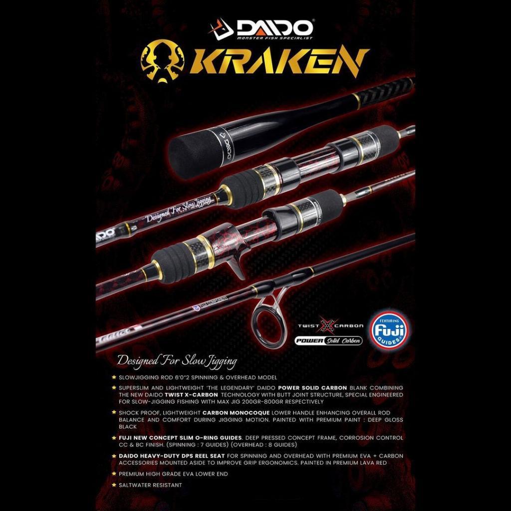 Joran Pancing Daido Kraken 180Cm Spinning (Pe 0.8-1.5 Sd Pe 3-5) Oh Fuji Murah - Engkus Fishing