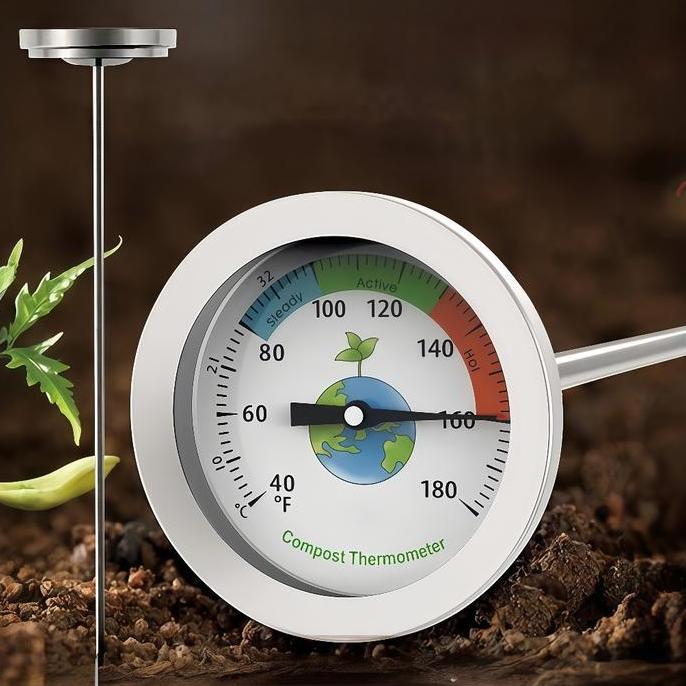 BAJANTEKNO 50cm Thermometer Suhu Tanah Compost Soil Thermometer Thermometer Suhu Tanah Termometer Ta