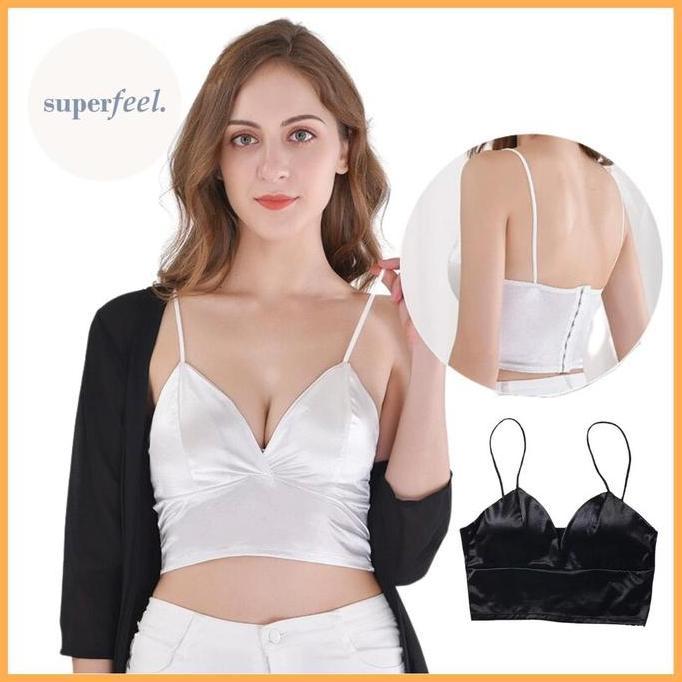 BL135 }} BRALETTE KENDALL BAHAN SATIN SEXY BRA BH WANITA KYLIE TANKTOP CROP 276