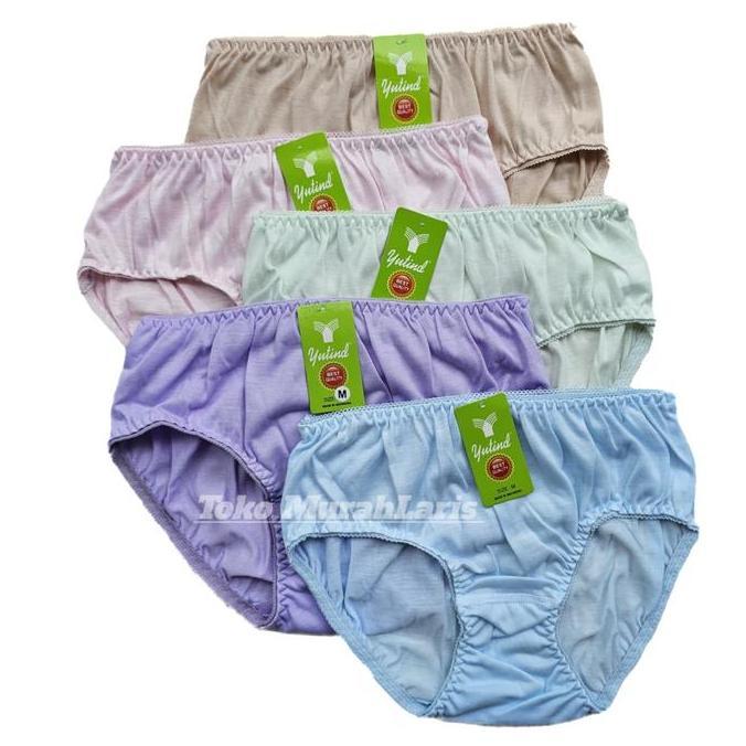 AI42 >> Cd Wanita Yutind 022 Karet Zig Zag 6-12 Pcs | Celana Dalam Cewek Katun M L XL XXL Lusinan