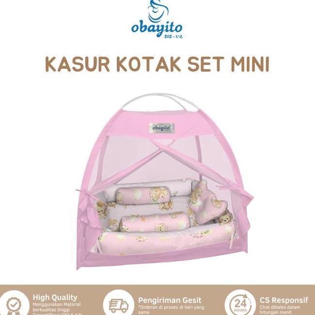 Obayito Kasur Kotak Bayi Set Kelambu Mini Terbaik