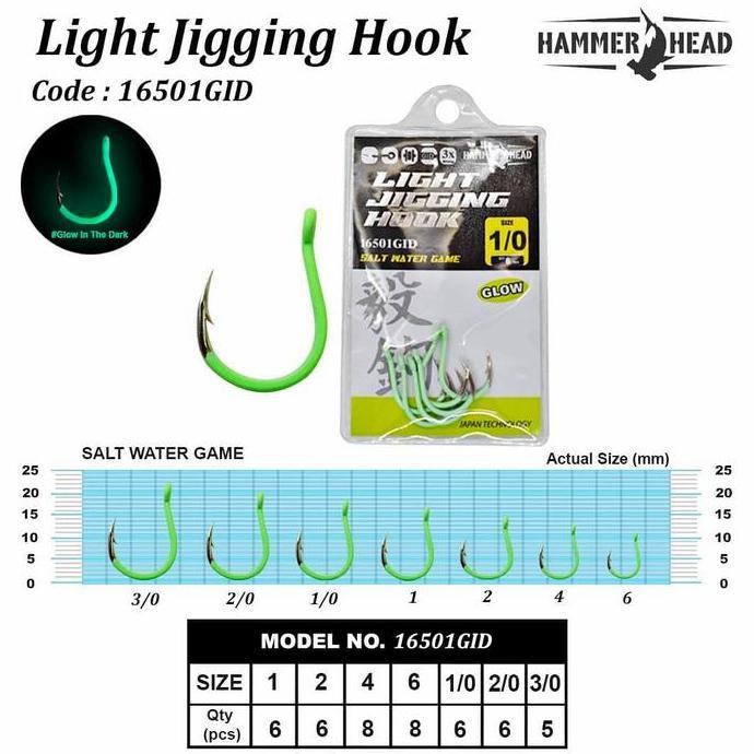 Fishx- Kail Pancing Hammerhead Jigging Light Jigging 16501 Gid Flou Nyala