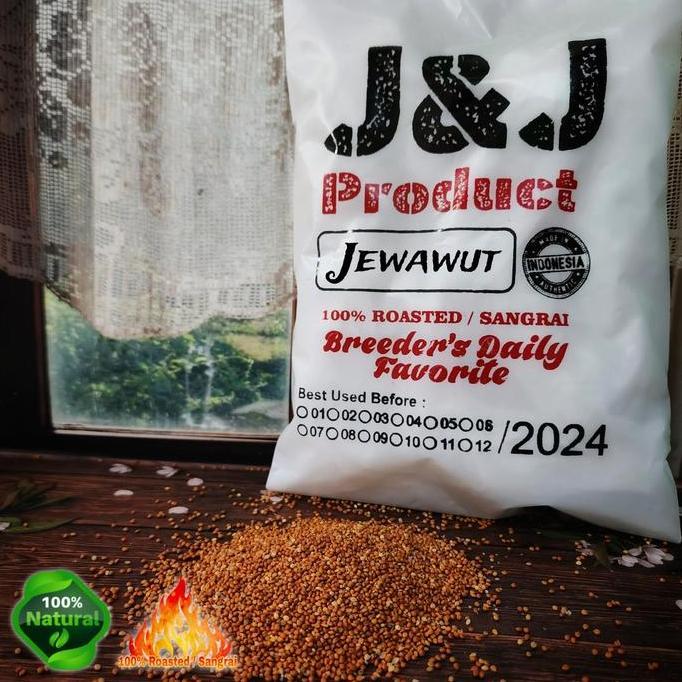 Lazatos- J&J Jewawut Import Foxtaill Milet 1Kg - Pakan Burung Sangrai Untuk Kenari Lovebird Perkutut