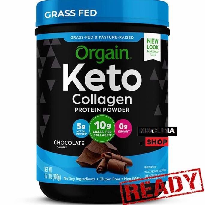 ORGAIN KETOGENIC KETO COLLAGEN PROTEIN POWDER MCT OIL CHOCOLATE 400 GR