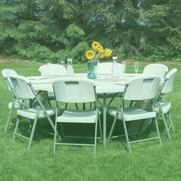 Furnibest Meja Lipat Panjang Meja Makan Lipat Meja Portable Meja Taman Meja Lipat Outdoor