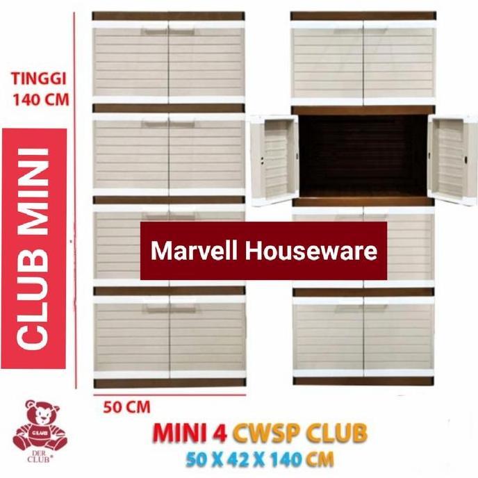 PROMO - Lemari Plastik Mini Club susun 4/Lemari Baju Plastik susun 4