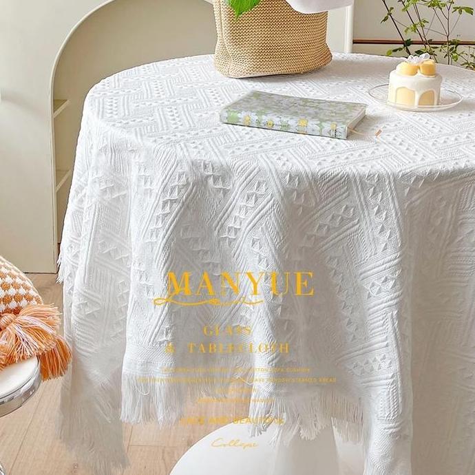 CODTaplak meja Nordic benang katun taplak meja kelas atas Taplak meja kopi rumbai taplak meja tahan 