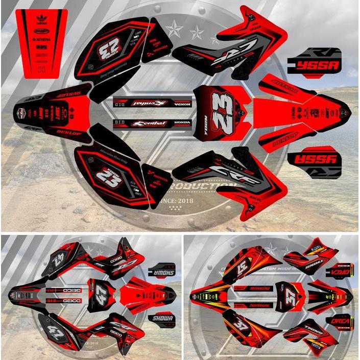 Decal Klx Bf Dan Crf Biru Dark Kombinasi Orange Original Dan Terpercaya