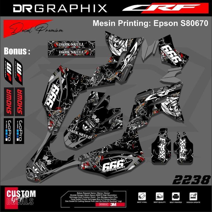 (Bisa Cod) Decal Stiker Crf Hitam Keren Terbaru - Stiker Crf Supermoto - Decal Crf 150L Supermoto Hi