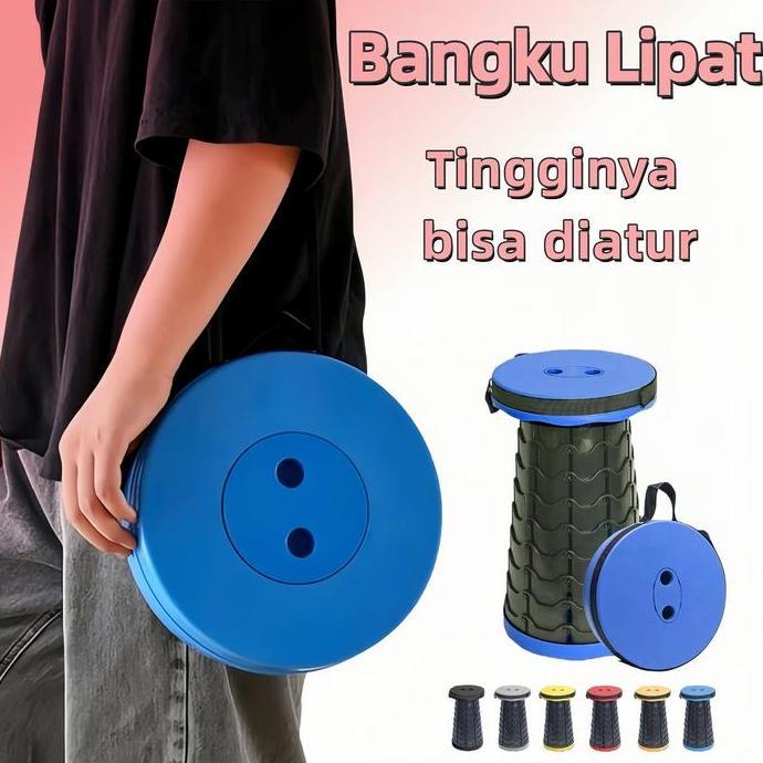 NEW - Kursi Lipat Plastik Teleskopik Portable Chair Kuat/Kursi Lipat Portable/Kursi Teleskopik Murah
