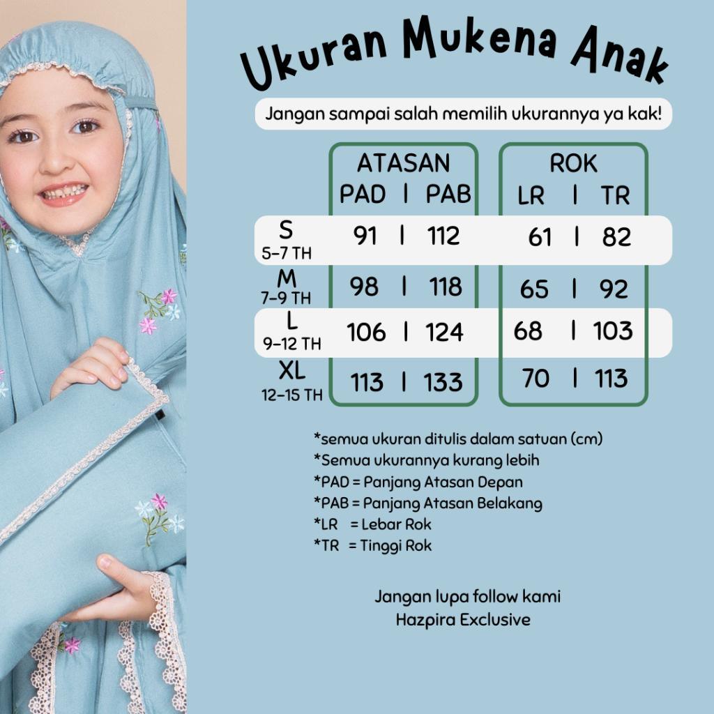 Mukena Anak Bali Rayon Bordir Nadira Umur 5 - 15 Tahun