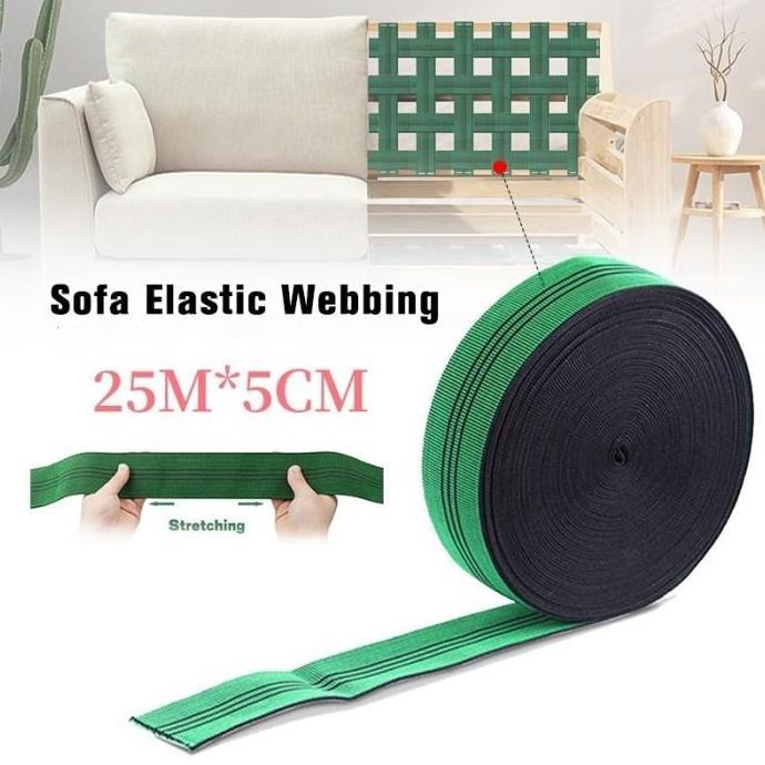 PROMO DISKON - 5cm*25m Karet Jok Sofa/ Tali Jok Kursi Karet Sofa Meteran Tali Sofa Kursi Webbing Sof