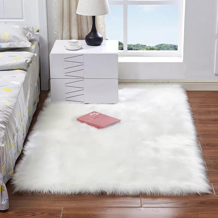 Karpet Karpet Bulu Kamar Tidur Besar Jumbo 100X150Cm Murah Tikar Lantai Bahan Bulu Panjang Korea Pre