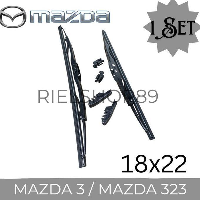 1 Set Wiper Blade / Karet Wiper Kaca Depan Mazda 3 / Mazda 323 / Mazda Interplay Harga Khusus