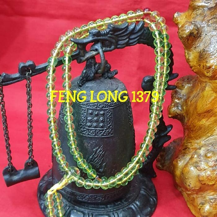 (Promo) Kalung Japamala | Biji Mala | Tasbih Kristal Hijau 108 Butiran Kecil Bestseller